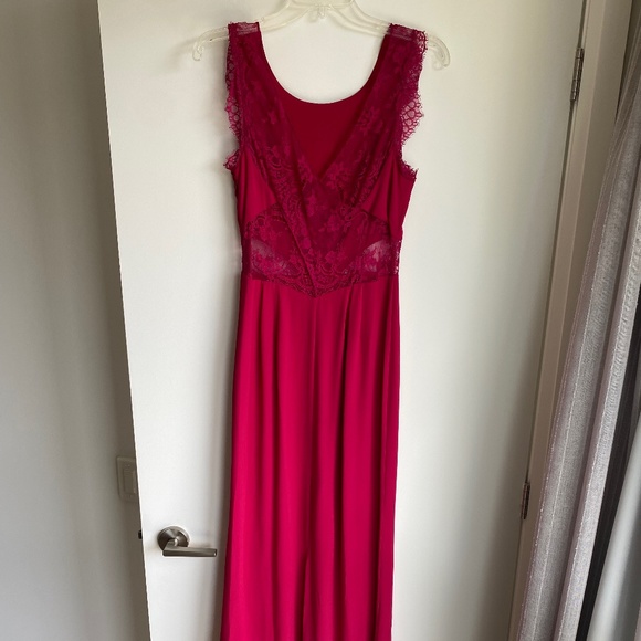BCBG MaxAzria Pink Lace Gown Size 4 - Picture 2 of 5